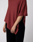 Alpaca Classic Poncho - Black and Magenta