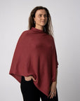 Alpaca Classic Poncho - Black and Magenta