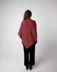 Alpaca Classic Poncho - Black and Magenta