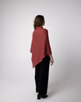 Alpaca Classic Poncho - Black and Magenta