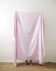 Alpaca Classic Throw - Large Blush with Cream Fringe
