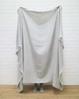 Alpaca Classic Throw - Large Silver with Cream Fringe