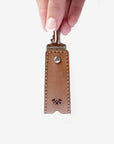 Leather Key Fob - Black + Tan