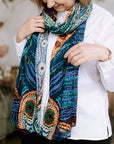 Organic Cotton Scarf Indigenous Artist Julie Woods