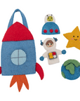 Outer Space Finger Puppet Felt Bag