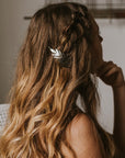 Hair Pin Barrette - Silver Fern