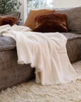 Alpaca Classic Throw - Large Cream with Cream Fringe