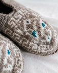 Hand Knitted Slippers 100% Pure NZ Wool - Taupe - The Fair Trader