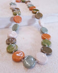 Kazuri Tombola Necklace - Stones 30" - The Fair Trader