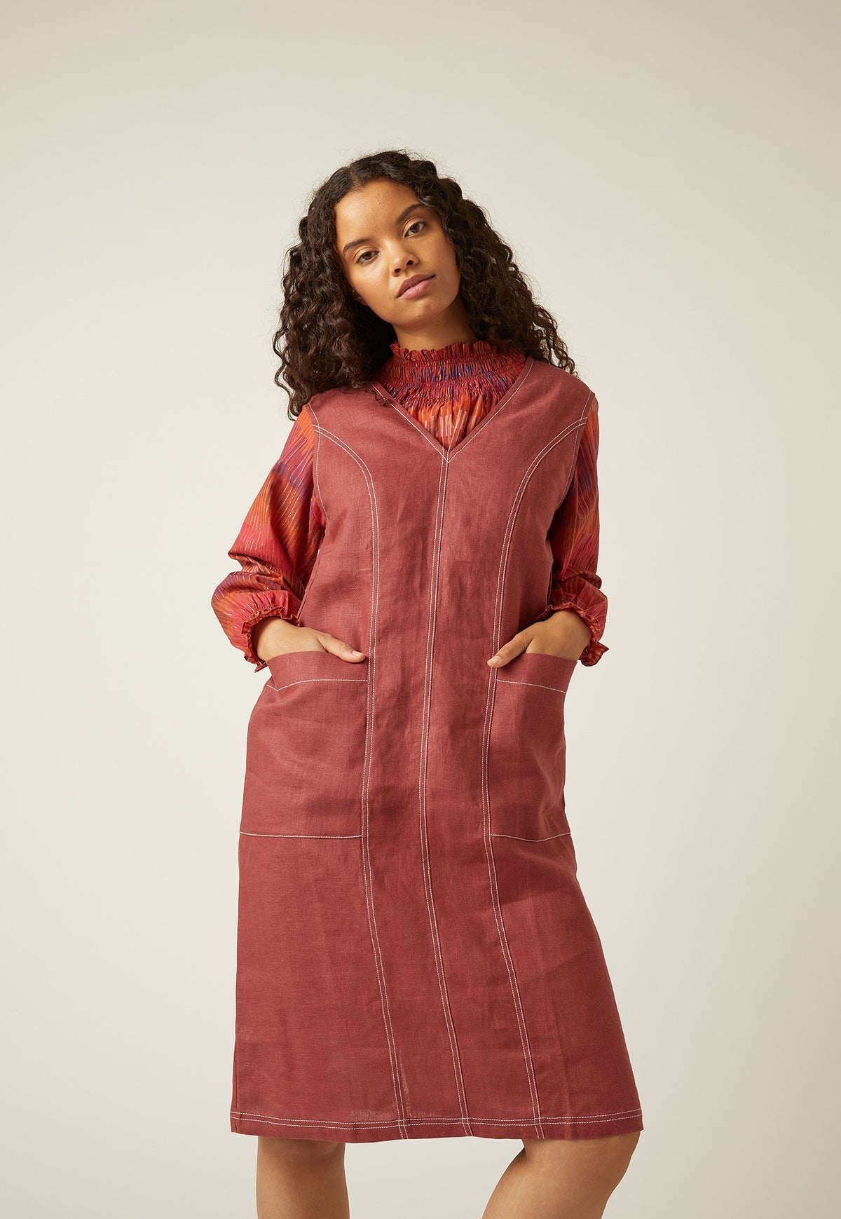 Dusty pink pinafore dress shop