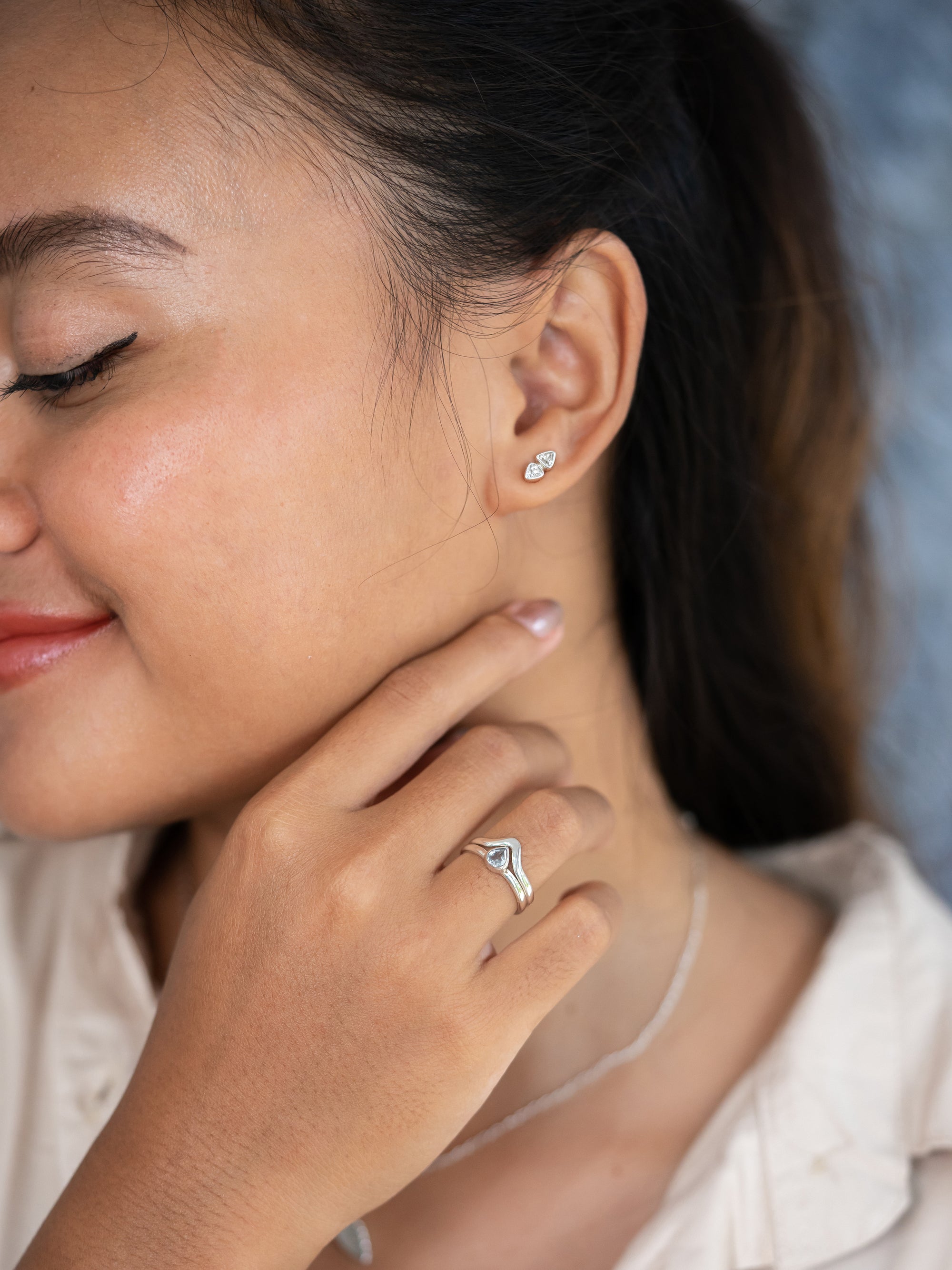 Earrings White Topaz