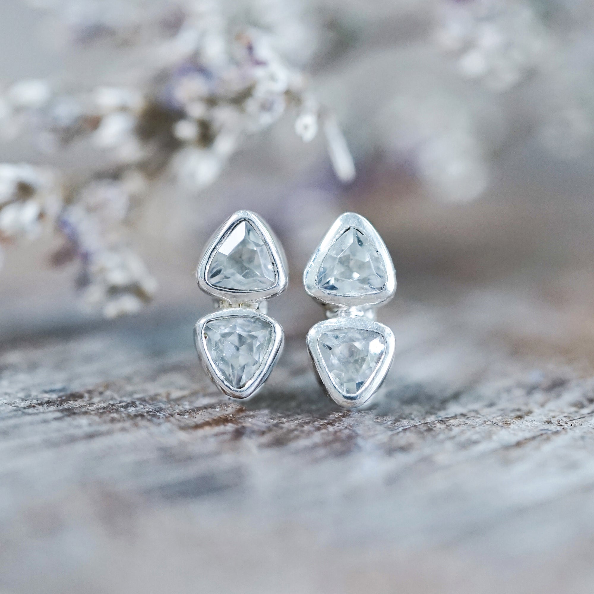 Earrings White Topaz