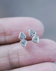 Triangle White Topaz Earrings