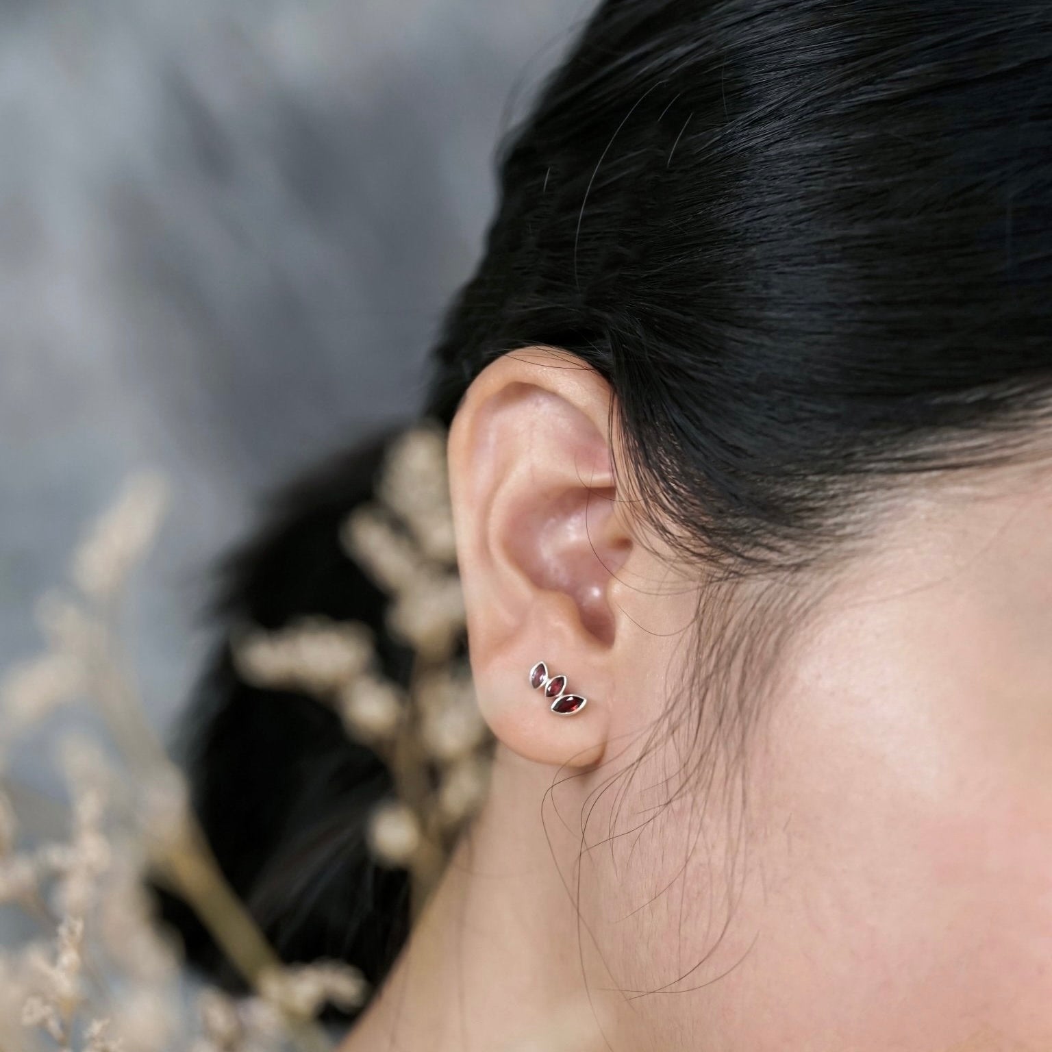 Garnet Wing Earrings