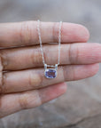 Cushion Amethyst Necklace - Silver