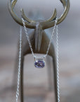 Cushion Amethyst Necklace - Silver