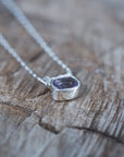 Cushion Amethyst Necklace - Silver
