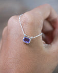 Cushion Amethyst Necklace - Silver