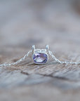 Cushion Amethyst Necklace - Silver
