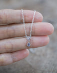 Necklace - Silver Tanzanite and Pink Sapphire