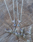 Silver Tanzanite and Pink Sapphire Necklace