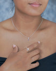 Necklace - Silver Tanzanite and Pink Sapphire
