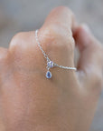 Silver Tanzanite and Pink Sapphire Necklace