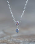 Necklace - Silver Tanzanite and Pink Sapphire