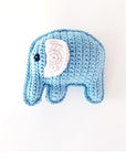 Organic Cotton Elephant Rattle - Blue - The Fair Trader