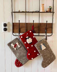 Christmas Stocking with Angel Detail- Natural