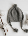 Traditional Children's Alpaca Beanie with Ear Warmers - Grey - The Fair Trader