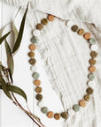Kazuri Tombola Necklace - Stones 30"