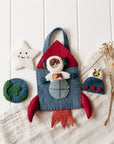 Outer Space Finger Puppet Felt Bag