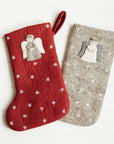 Christmas Stocking - Red with Angel Detail