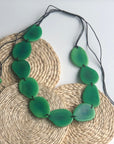 Tagua Petal Necklace - Green