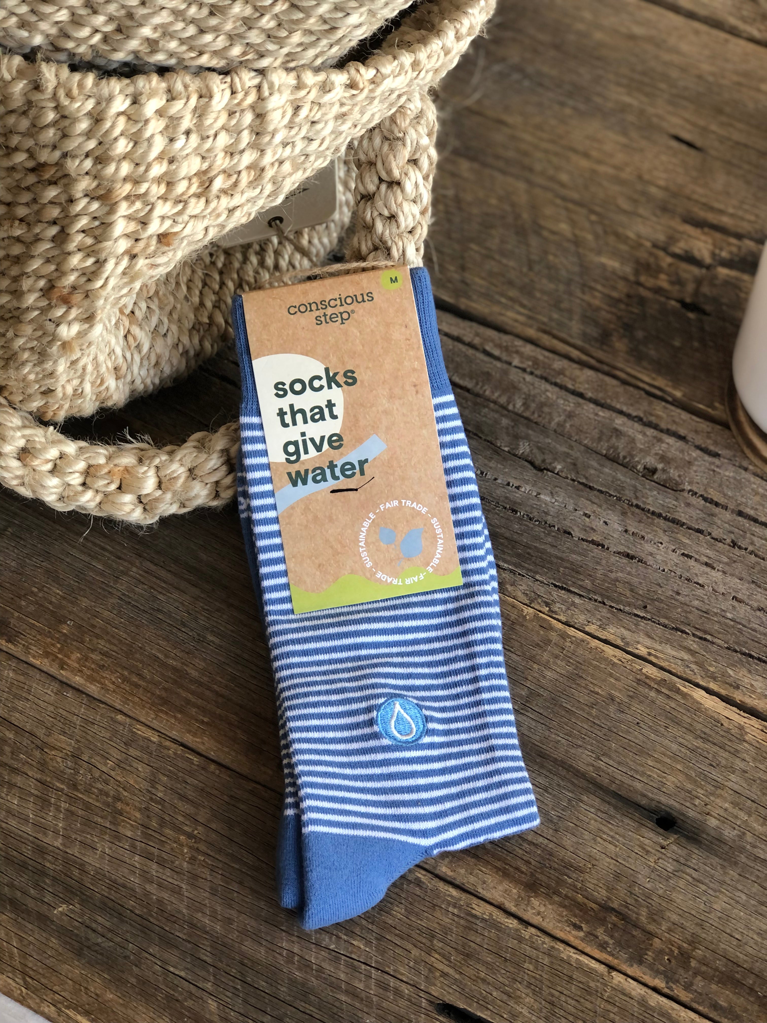 Socks That Give Water - Blue &amp; White Stripes