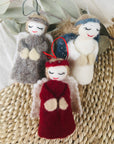 Christmas Decoration Felt Angels in Red, Cream & Natural