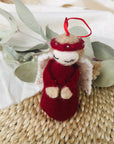 Christmas Decoration Felt Angels in Red, Cream & Natural