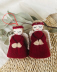 Christmas Decoration Felt Angels in Red, Cream & Natural