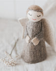 Tree Topper Angel - Natural Grey and White Wings - The Fair Trader