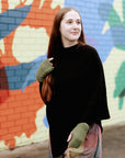 Alpaca Wool Poncho - Black