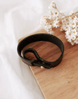 Single Wrap Leather Bracelet - Black + Tan