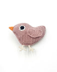 Baby Pink Bird Rattle – Handmade Organic Cotton Baby Toy