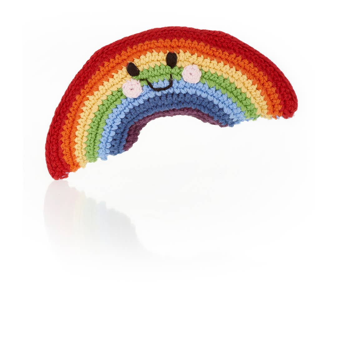 Rainbow Rattle – Handmade Organic Cotton Baby Toy