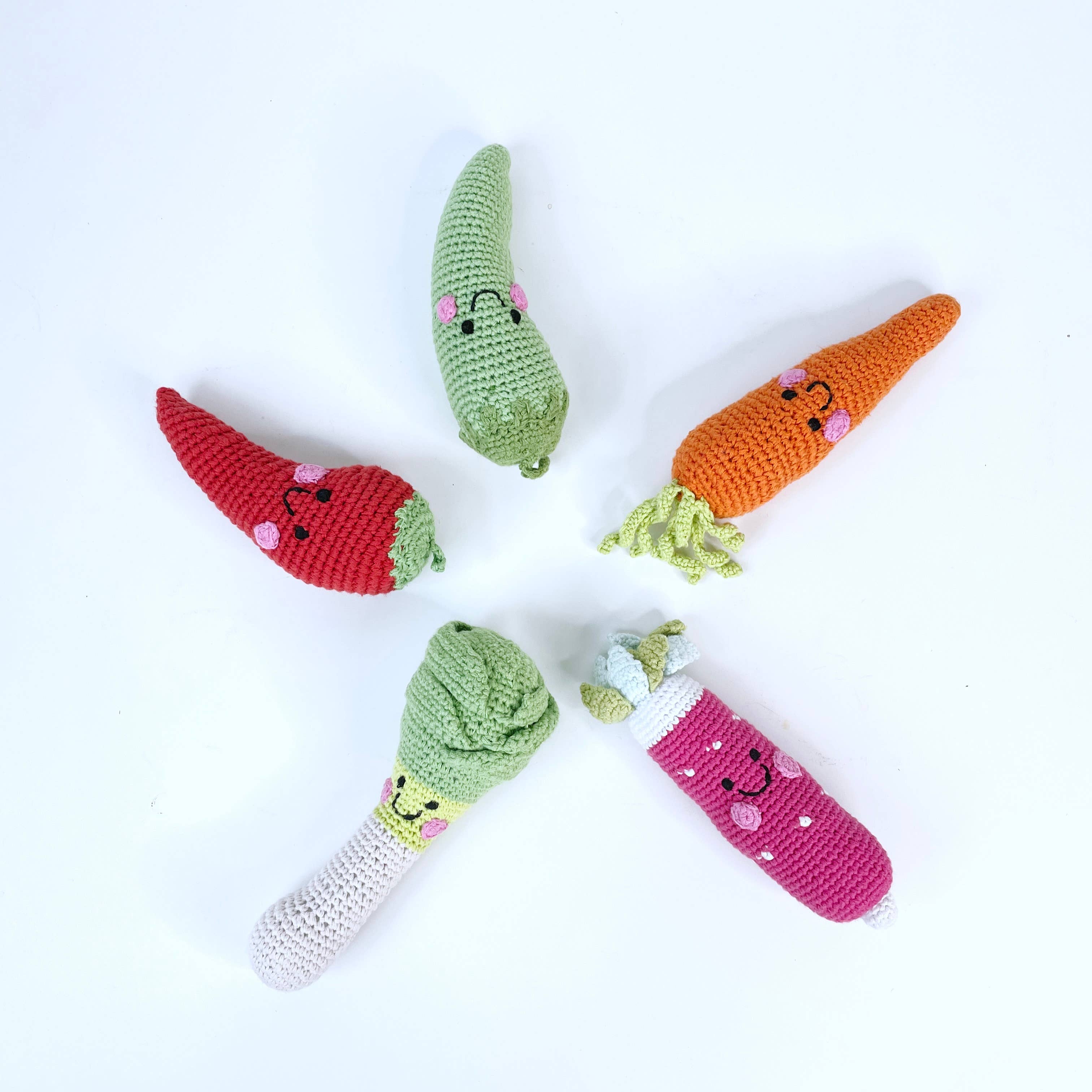 Handmade Springtime Baby Carrot Rattle – Organic Cotton Toy