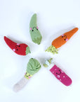 Handmade Springtime Baby Carrot Rattle – Organic Cotton Toy