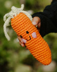 Handmade Springtime Baby Carrot Rattle – Organic Cotton Toy