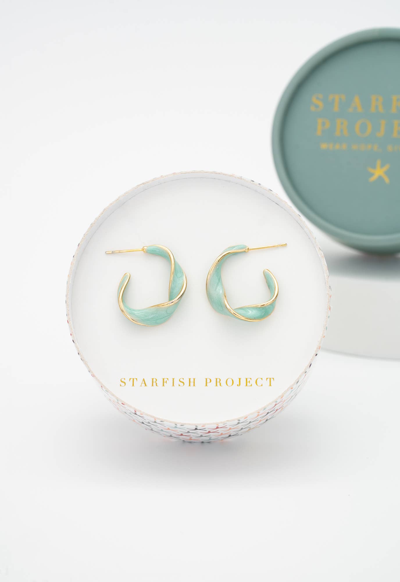 With a Twist Hoops in Mint ARRIVING EARLY JUNE
