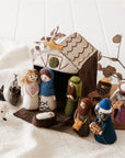 Christmas Nativity Set, Felted Wool in Colour