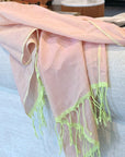 Meadow Scarf in a Subtle Pink and Lime